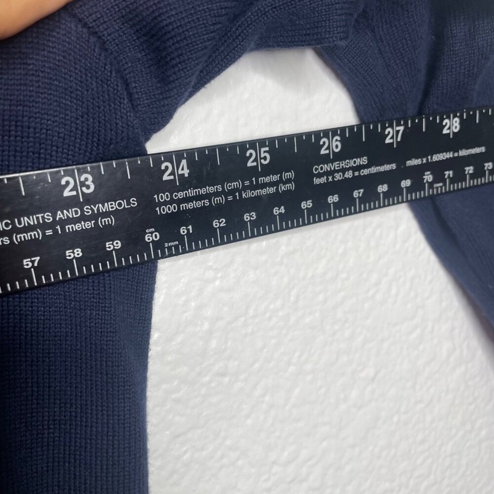 Polo Ralph Lauren Mens Sweater Size L Navy Blue Embroidered Logo V-Neck Pullover - Picture 6 of 12